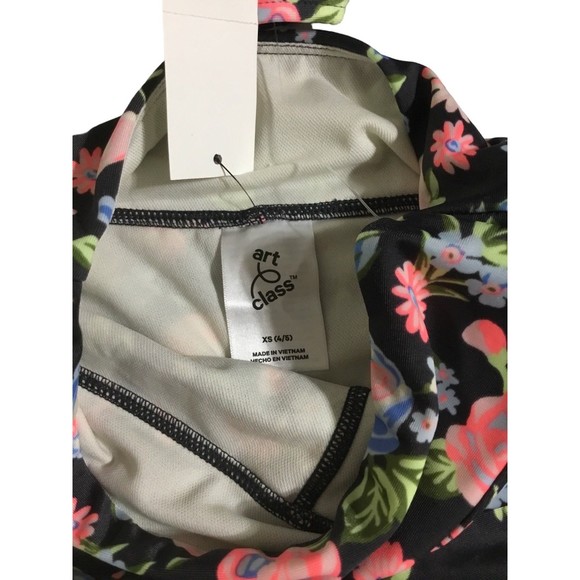 Girls' Swim Floral Bike Shorts with Adjustable Back Top Set NWT 4/5 - Picture 3 of 4